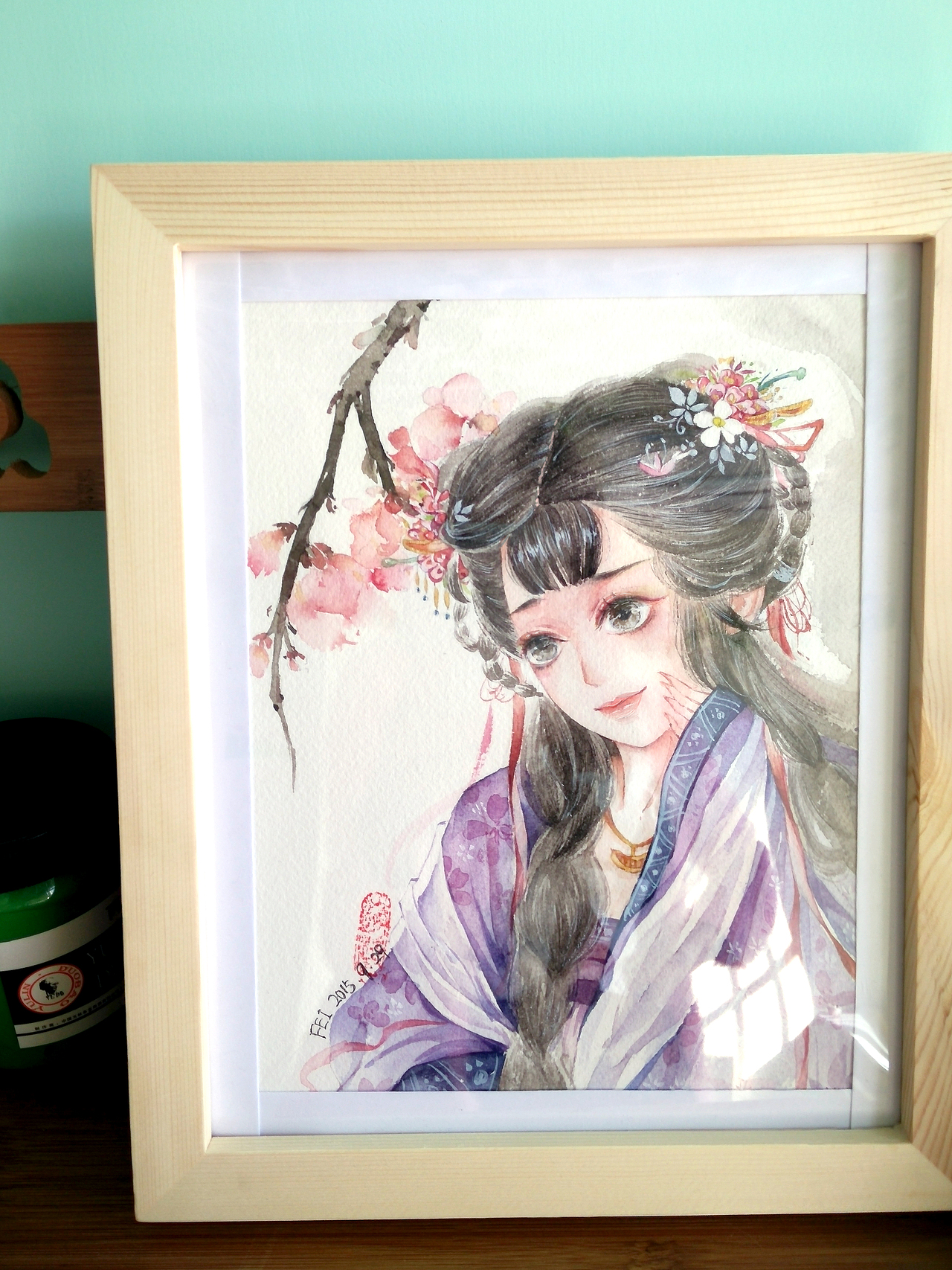 古风美人水彩创作