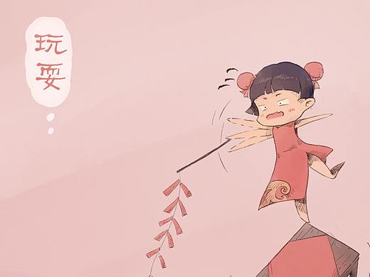几张有关新年的明信片绘制