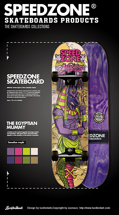 SPEEDZONE欧美风格滑板设计（图ZMjQxNTU0NTI=） - 商业插画 - 站酷设计师luciferdark原创素材 - 站酷ZCOOL