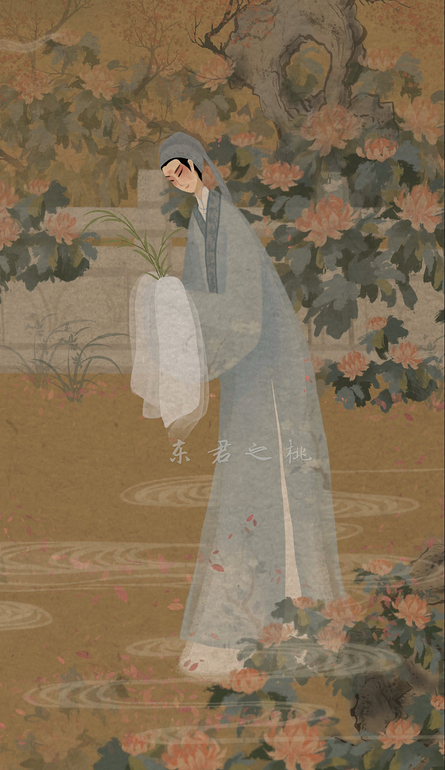 《牡丹亭》昆曲名剧插画系列;书籍封面插画设计