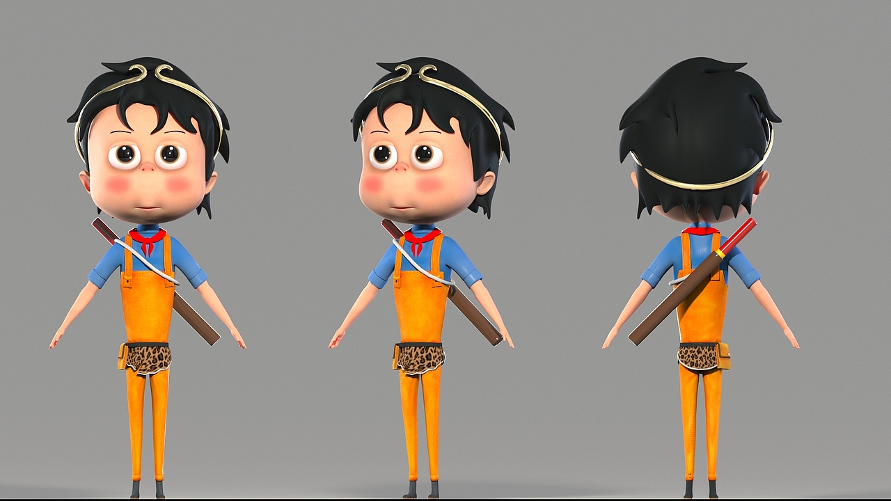 三维模型卡通角色 形象设计动漫人物maya建模抖音动画