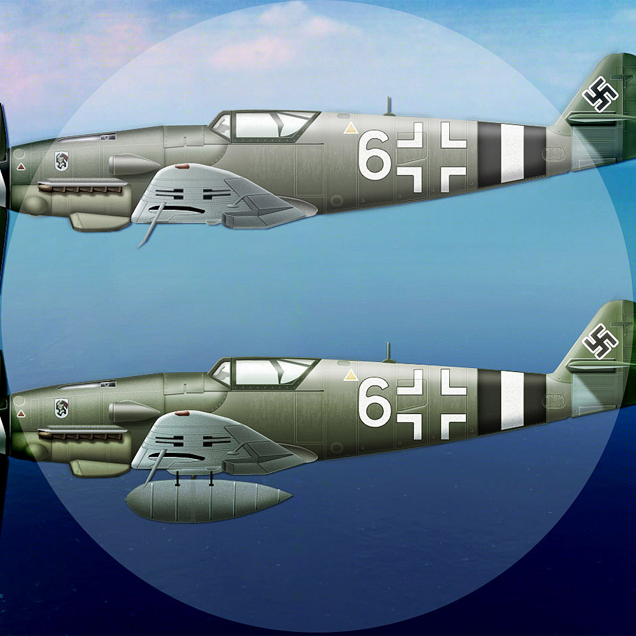 甜品bf-109升级版和中岛97侧视图