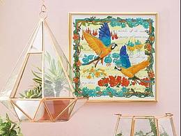 【絲巾稿/插畫】自由的顏色