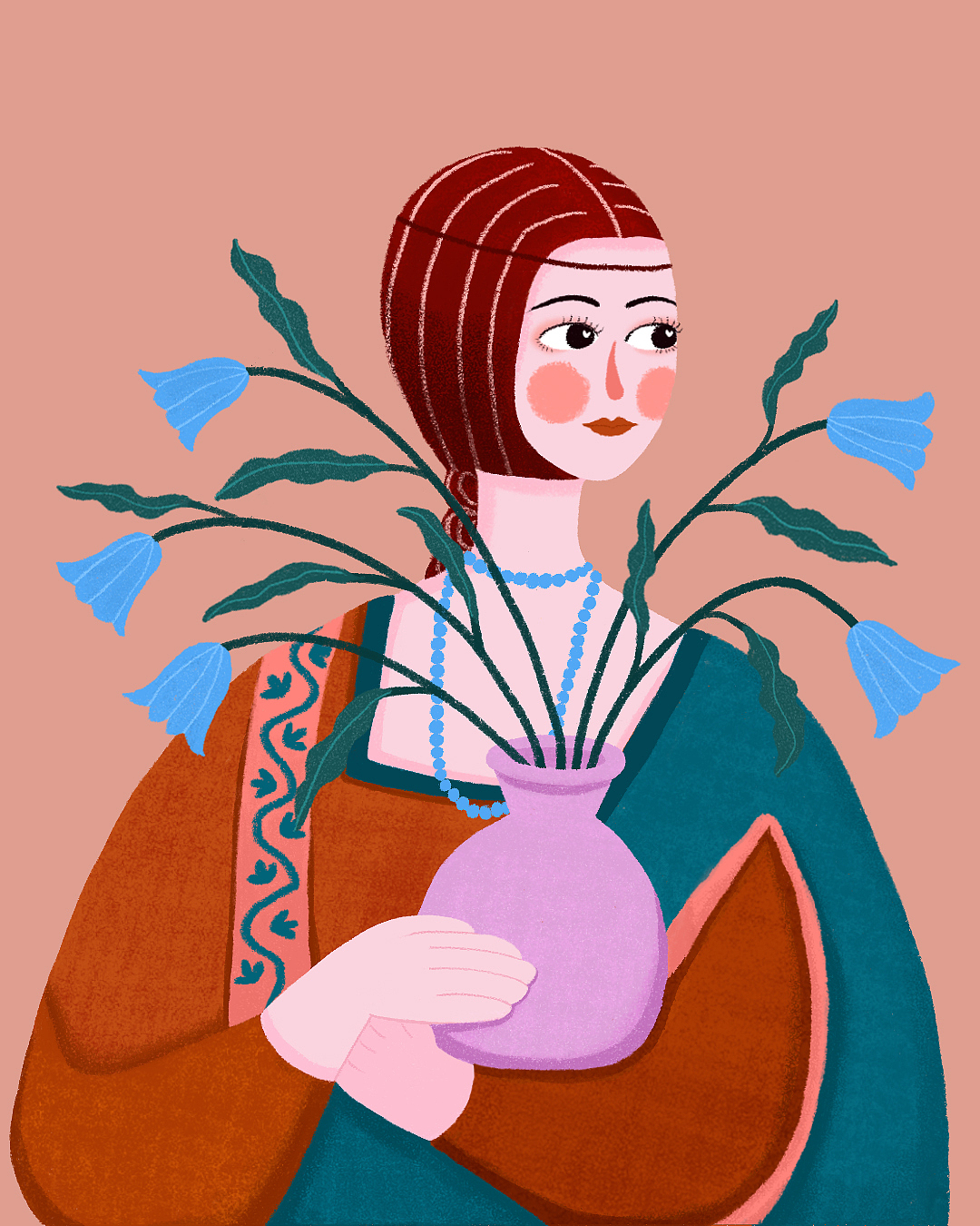 重构名画系列 | 当名画中的女人遇见花