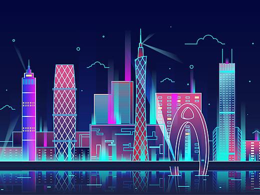 城市科技感插画