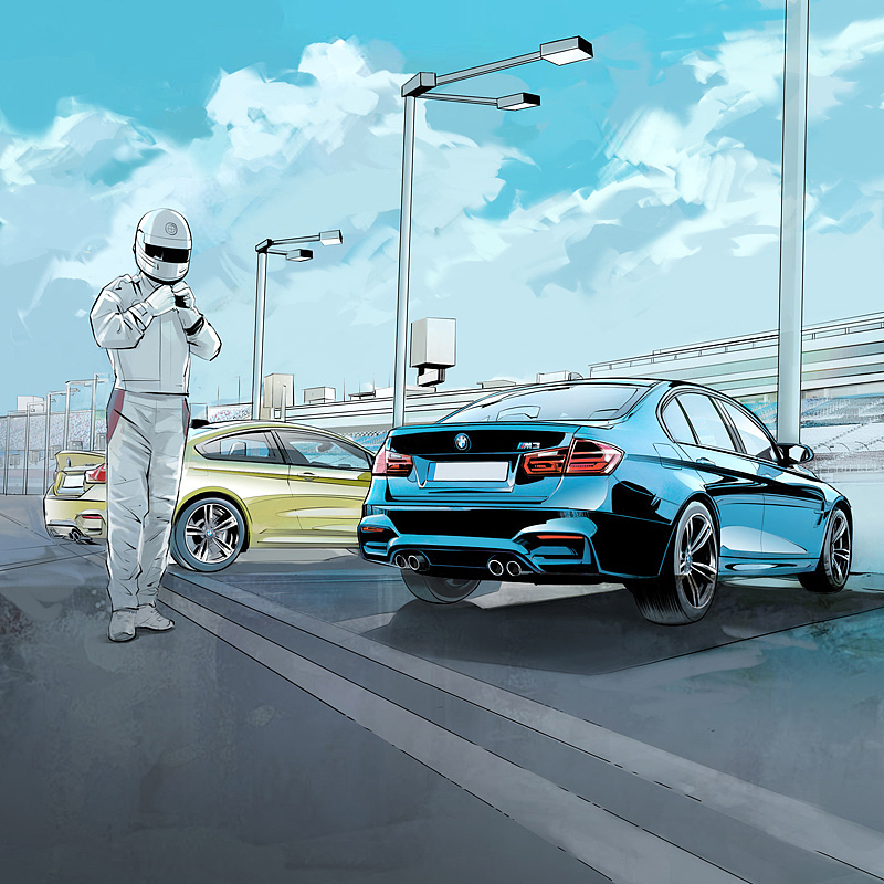 宝马汽车驾驶圣经插画