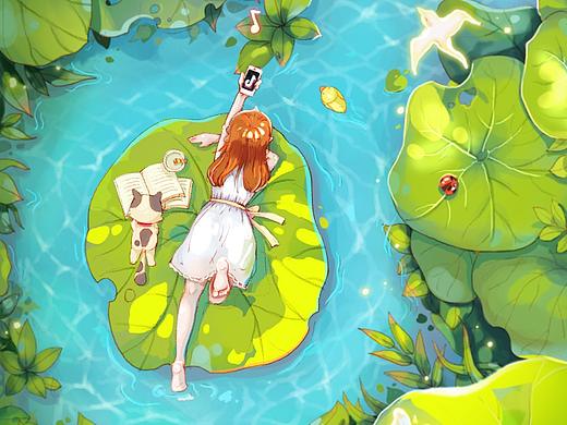 插画海报-抖一下清凉一夏