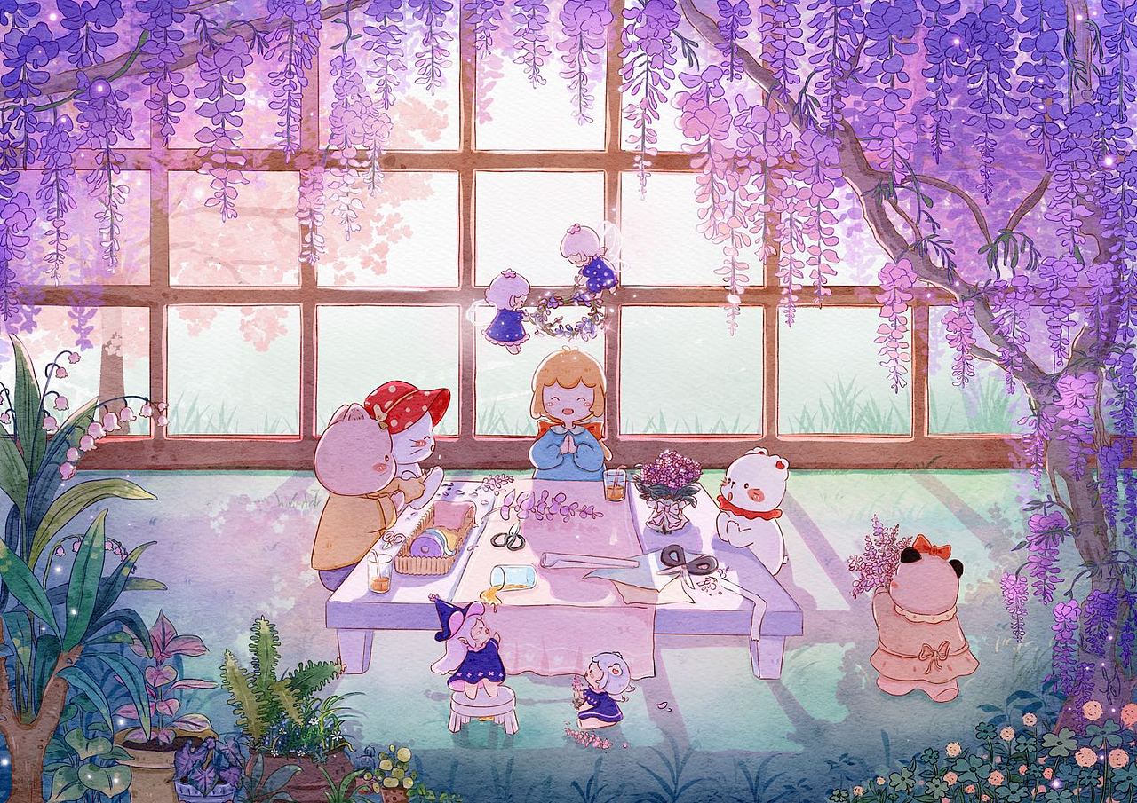 治愈系场景插画（图ZMzI0NDQ1NzM2） - 创作习作 - 站酷设计师youki倩原创素材 - 站酷ZCOOL