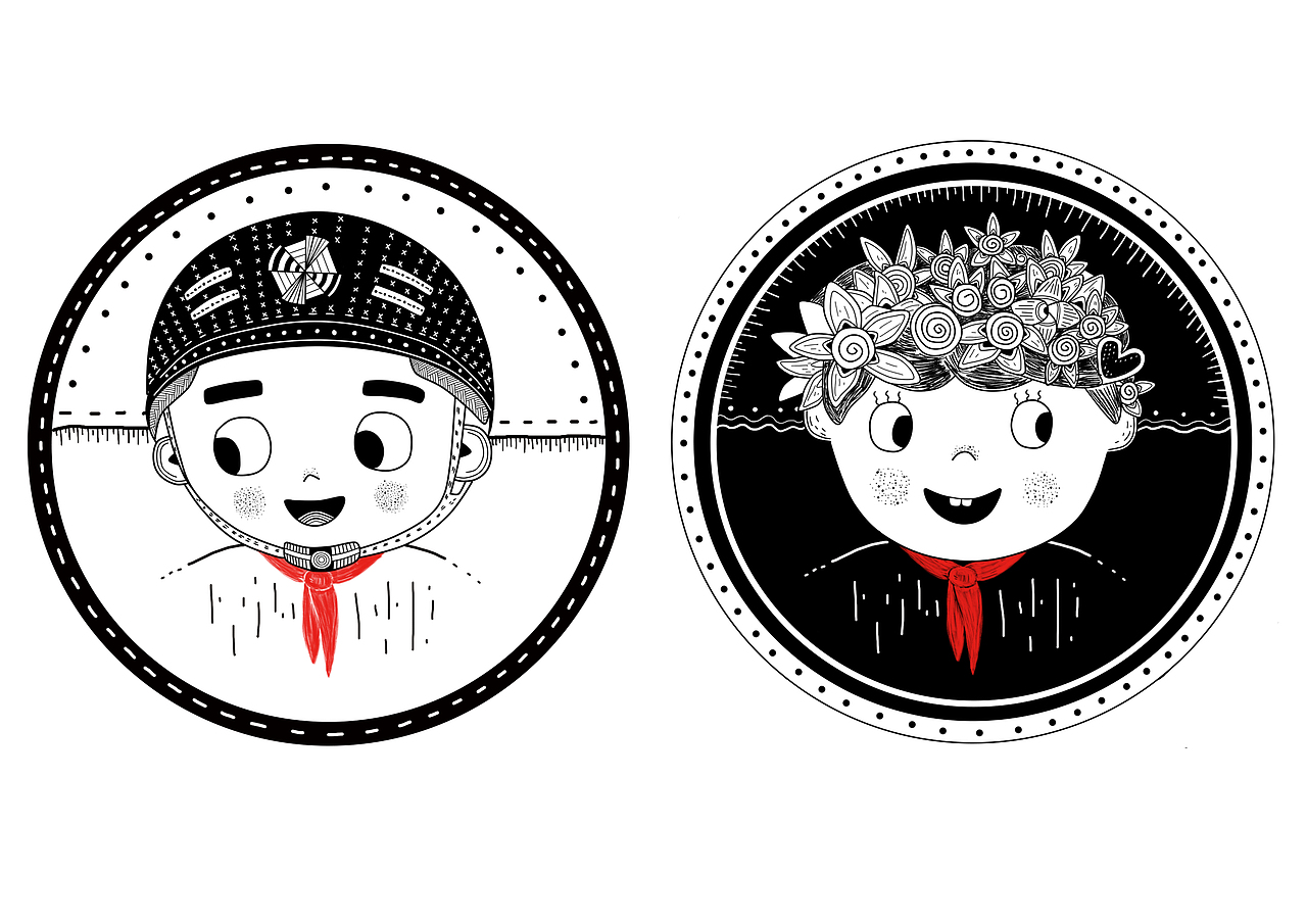 毕业设计-“童年梦”黑白插画设计（图ZNDk5NjYxNTY=） - 概念设定 - 站酷设计师缄默不是淑原创素材 - 站酷ZCOOL