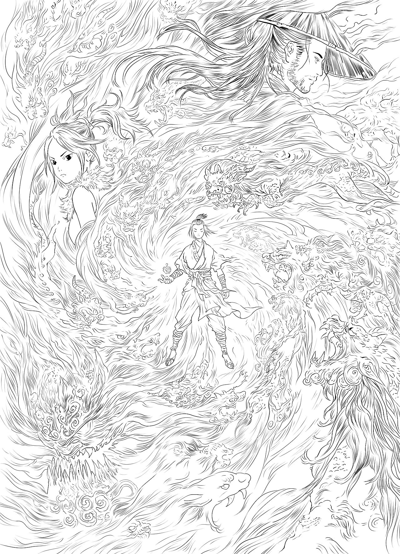 临摹早稻 风雨咒（图ZMTI4NDQ3MDEy） - 商业插画 - 站酷设计师雀角原创素材 - 站酷ZCOOL
