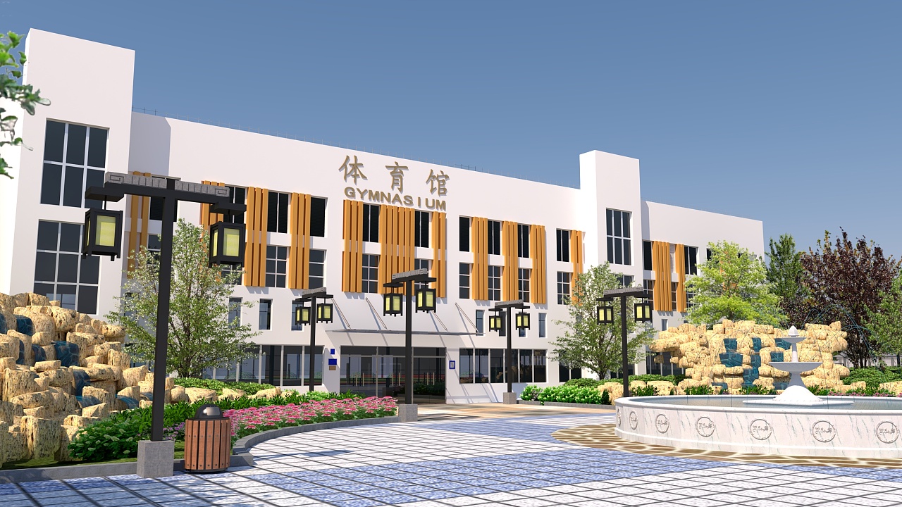 体育馆|三维|场景|红鲨鱼 - 原创作品 - 站酷 (zcool)