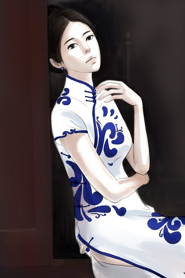 旗袍人物插画（图ZMTEzMzM3MzI=） - 创作习作 - 站酷设计师_阿坑原创素材 - 站酷ZCOOL