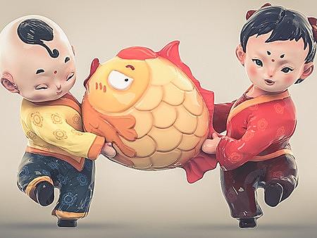 娃娃抱魚（個人主頁-ZMTYyMTc0MzI=） - 人物/生物 - 站酷設(shè)計師駿3Ddesign原創(chuàng)素材 - 站酷ZCOOL