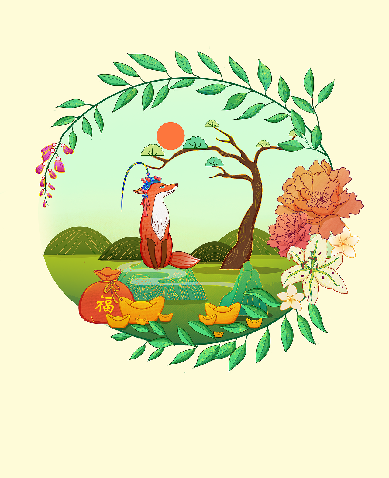 国风系列插画（图ZMjgwOTQ5NjA0） - 商业插画 - 站酷设计师灯宝原创素材 - 站酷ZCOOL