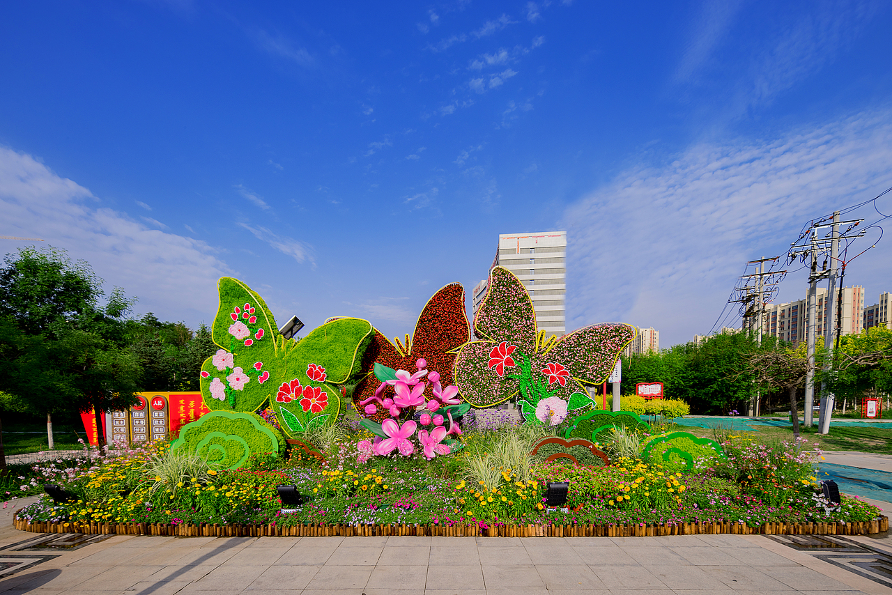 呼和浩特建党100周年街头花坛景观（图ZMjYwMTUyMTY4） - 环境/建筑摄影 - 站酷设计师寂寞梧桐1980原创素材 - 站酷ZCOOL