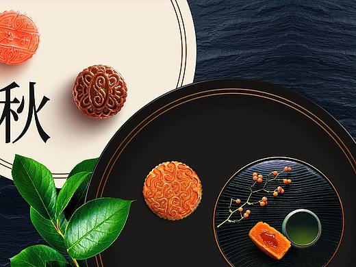 临摹中秋月饼海报