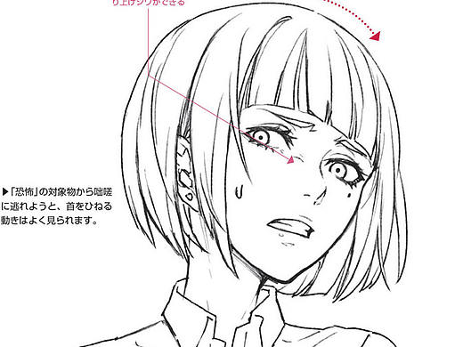 「教程」漫画人物6种基本表情的画法 part 05 “恐惧”的表情画法