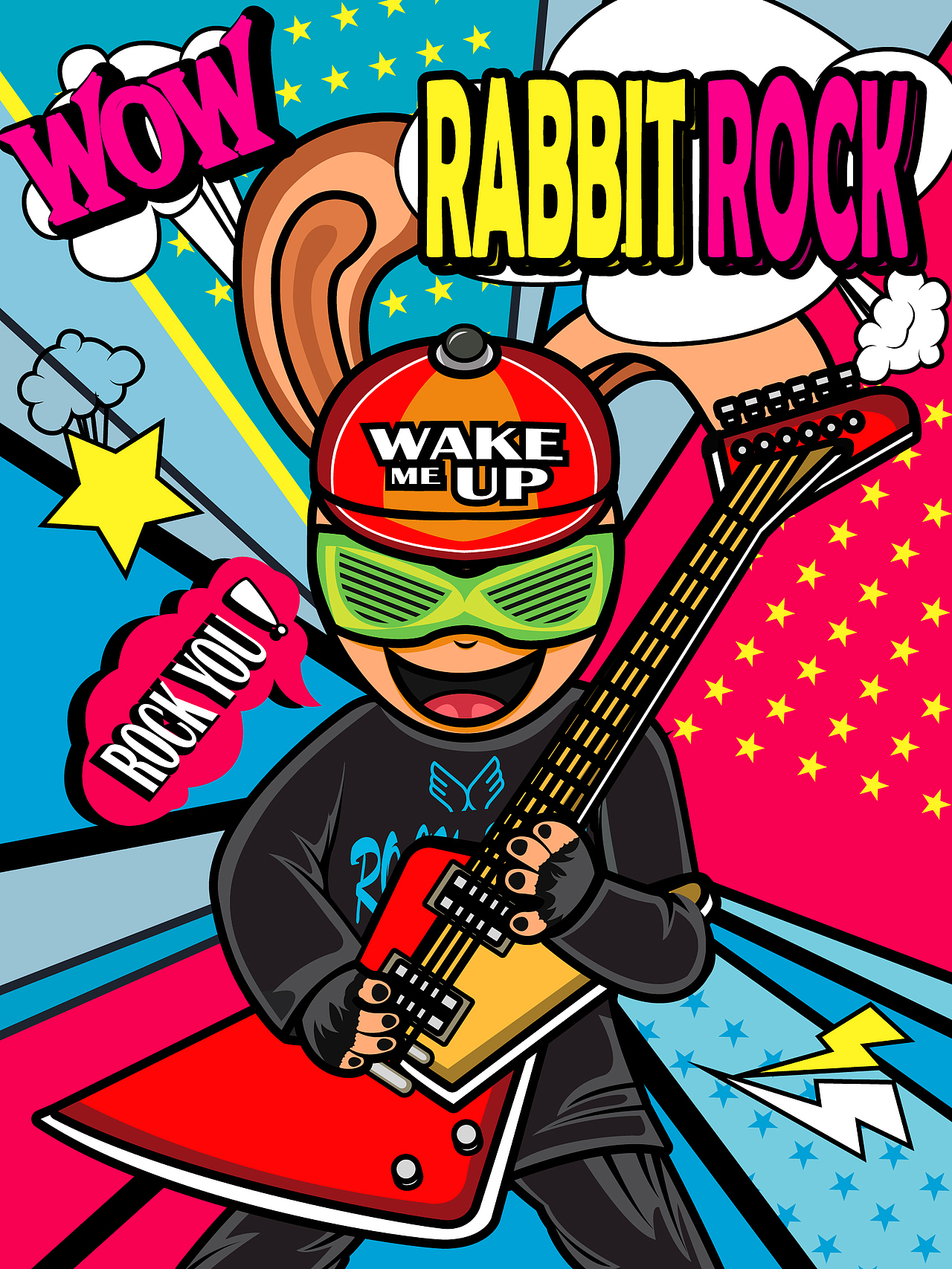 創(chuàng)意與擬人插畫練習(xí)——RABBIT ROCK（圖ZMjU3MDIzODMy） - 創(chuàng)作習(xí)作 - 站酷設(shè)計(jì)師愛設(shè)計(jì)的湯圓原創(chuàng)素材 - 站酷ZCOOL