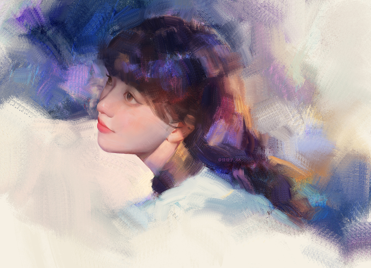 一些油画质感人像练习合集（图ZMjkzNzU3Nzc2） - 艺术插画 - 站酷设计师佳佳子_JIA原创素材 - 站酷ZCOOL
