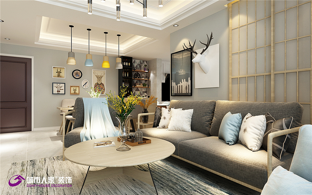 巴黎花园-巴黎花园120平现代简约装修效果图