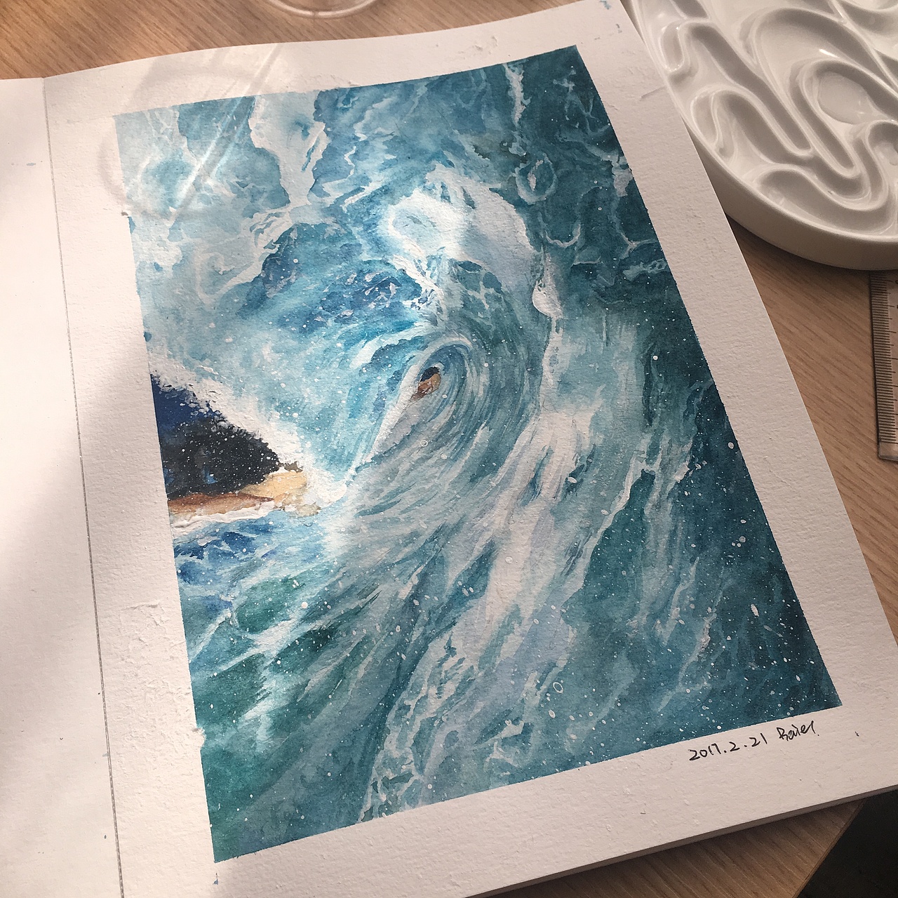 水彩手繪海浪（圖ZNzE0Nzk1Mjg=） - 繪畫 - 站酷設(shè)計師baie70200原創(chuàng)素材 - 站酷ZCOOL