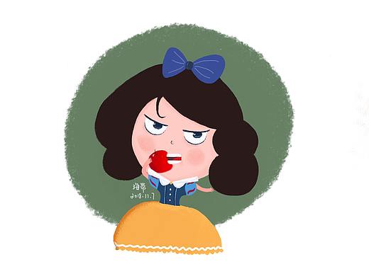 胖胖的白雪公主（个人主页-ZMzQ0NDQ5NDA=） - 儿童插画 - 站酷设计师小小海带原创素材 - 站酷ZCOOL
