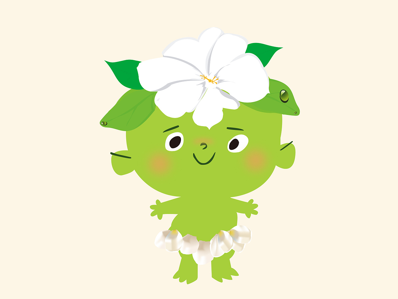 茉莉花吉祥物 飞机稿