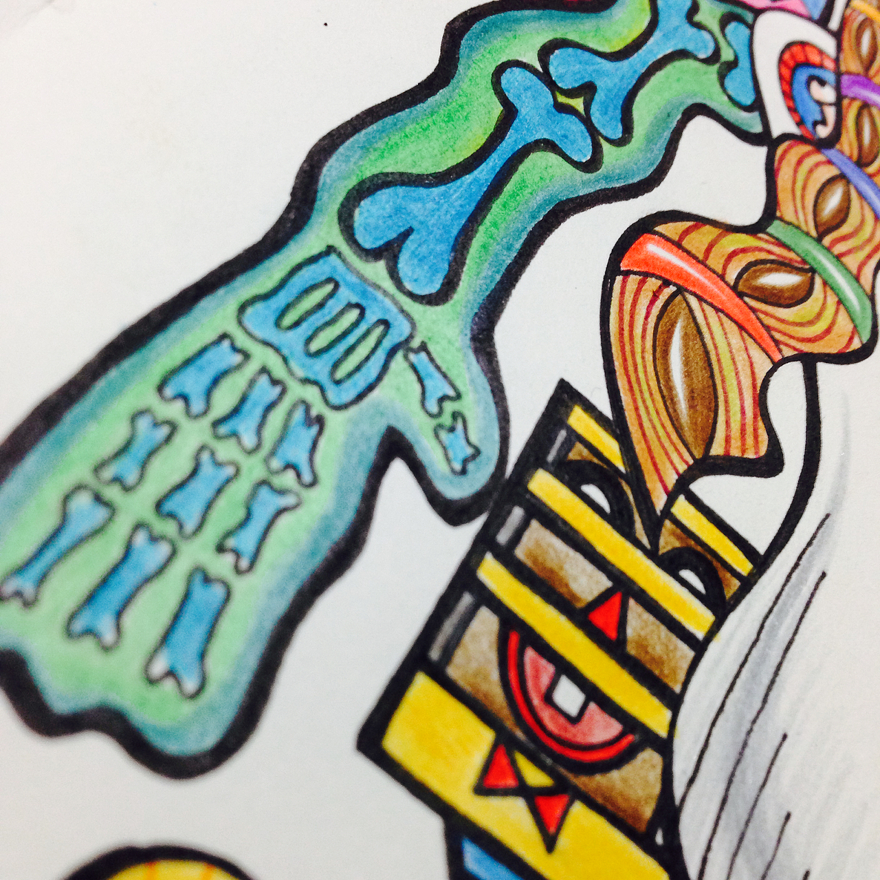 手绘插画涂鸦——红心扑克老二