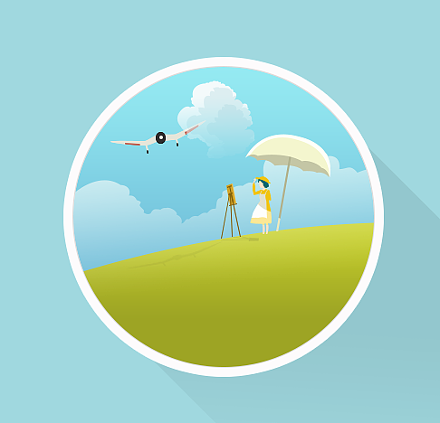 微光场景 扁平场景插画 练习