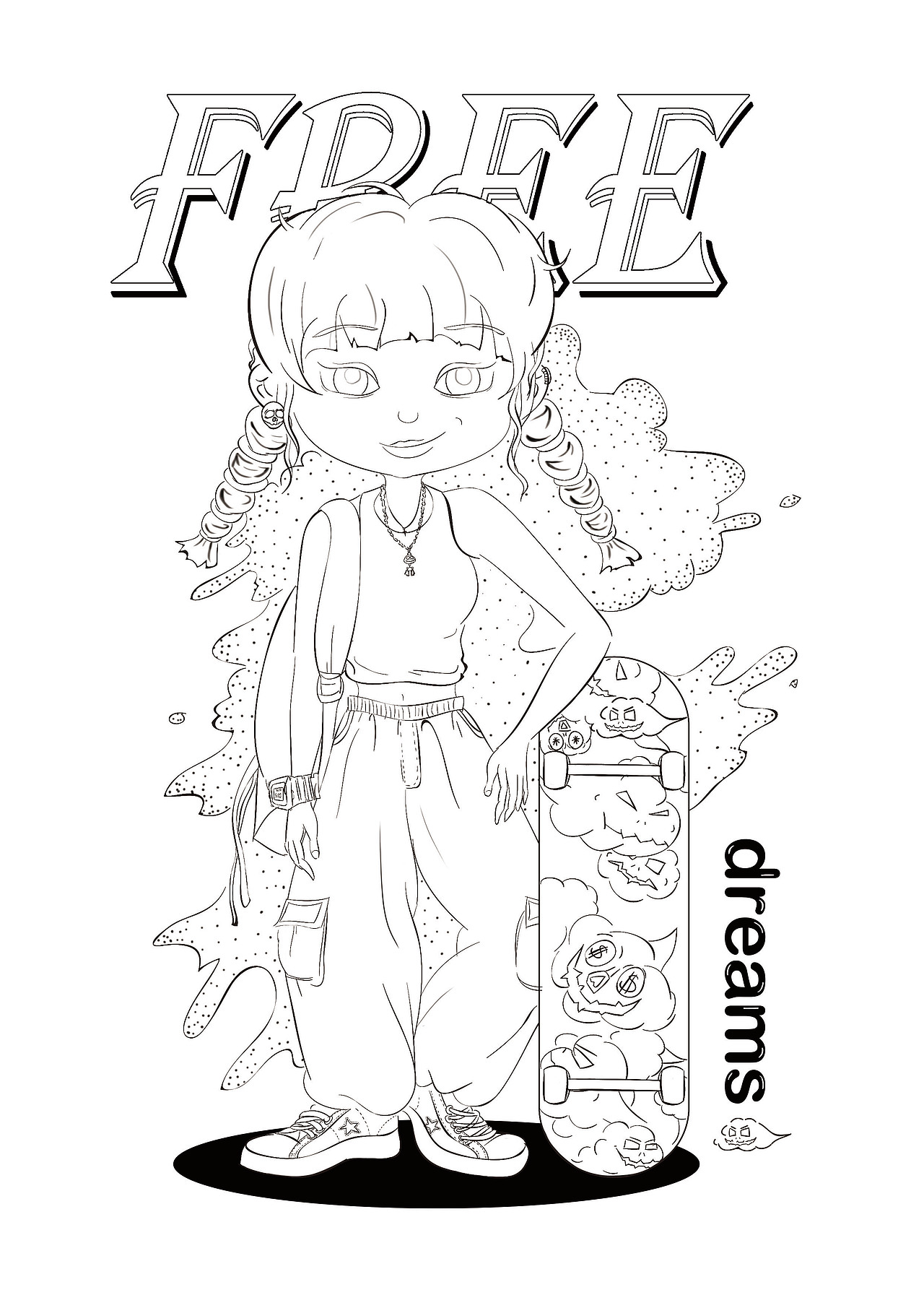 追寻自由和梦想的潮流女孩（图ZMjEwNTAwNDI0） - 新锐潮流插画 - 站酷设计师飞天小女警ing原创素材 - 站酷ZCOOL