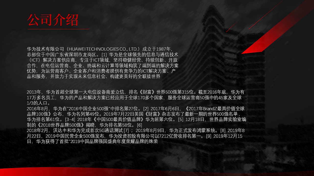华为公司介绍 PPT演示 20份制作挑战（6）