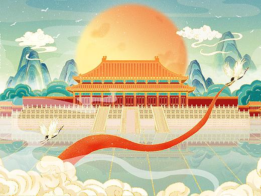 鎏金国潮古风故宫