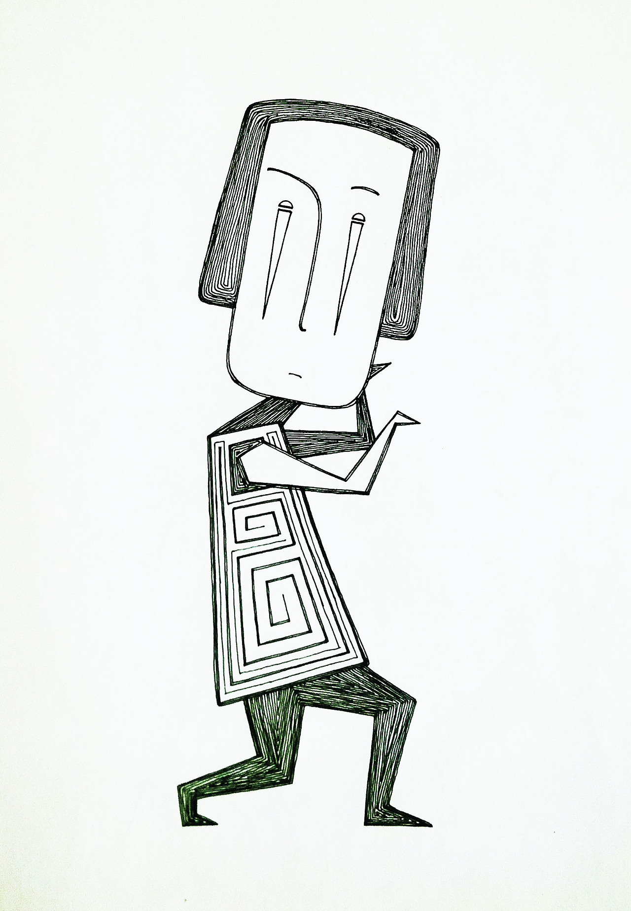 线描人像人设手作小人偶