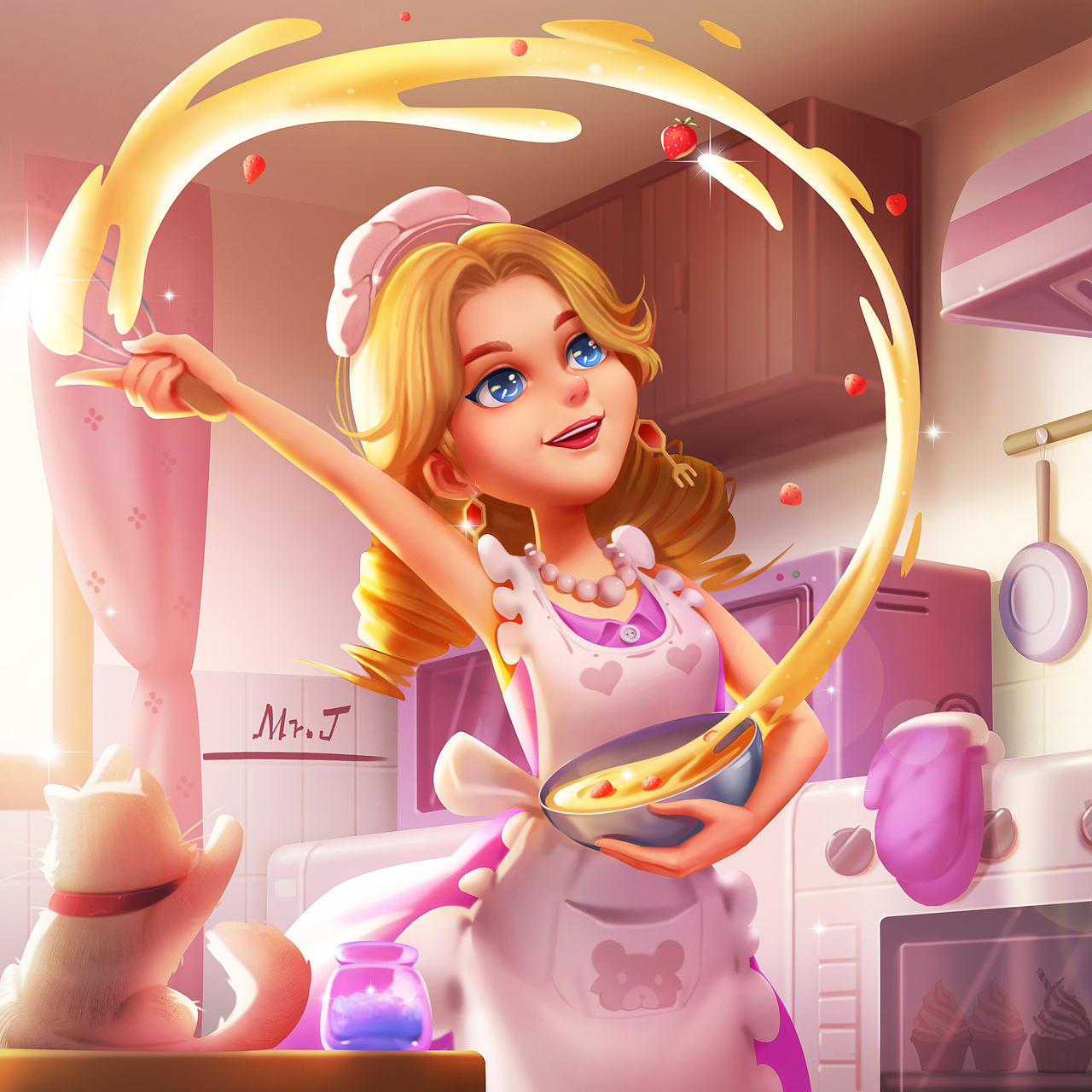 魔法小廚娘（圖ZMjQ0NDYzNTQw） - 商業(yè)插畫(huà) - 站酷設(shè)計(jì)師鄰家的紀(jì)先生原創(chuàng)素材 - 站酷ZCOOL