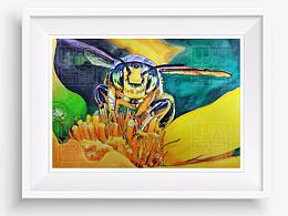 水彩《蜂眼看世界》