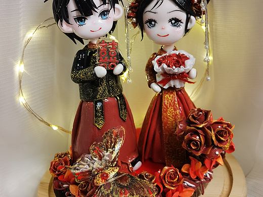 中式风格也好漂亮！粘土娃娃纯手工制作