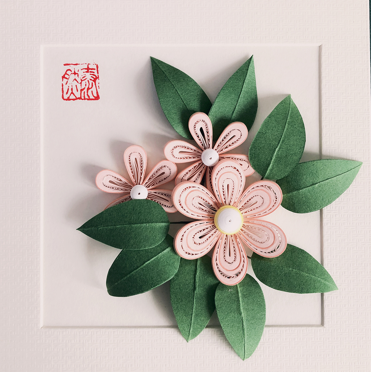原创衍纸卡片式小幅花卉