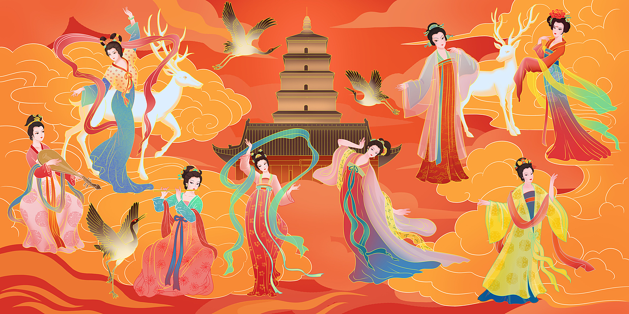 唐代仕女插图（图ZMjMxNzk0MTc2） - 商业插画 - 站酷设计师艺啊要原创素材 - 站酷ZCOOL