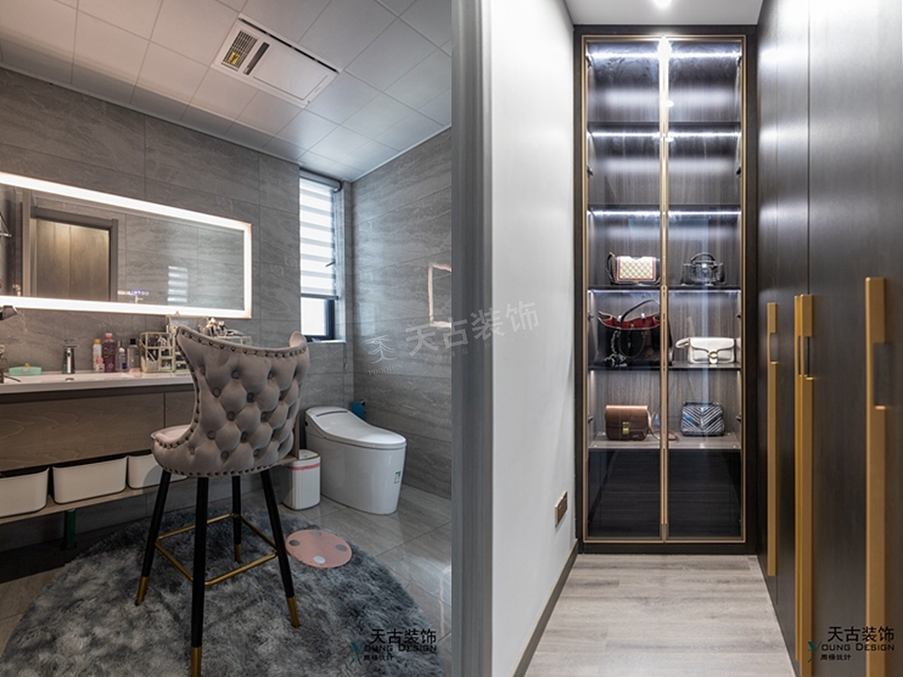 重庆壹江郡装修完工实景案例,壹江郡轻奢风大平层设计