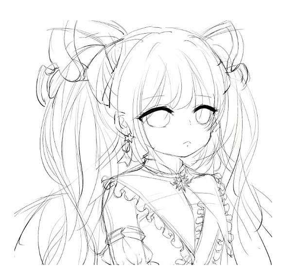 但是也要尽量形体准确哟,方便下一步勾线哦,打好的草稿