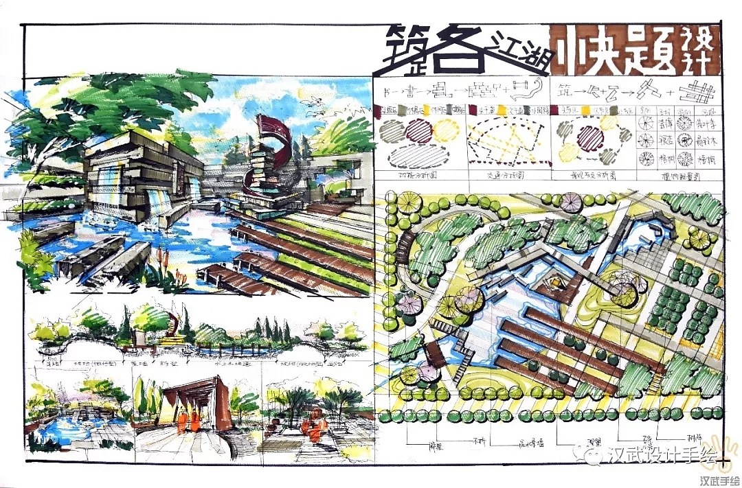汉武手绘 环艺 建筑 规划 平面  动画 数码  工业设计手绘培训