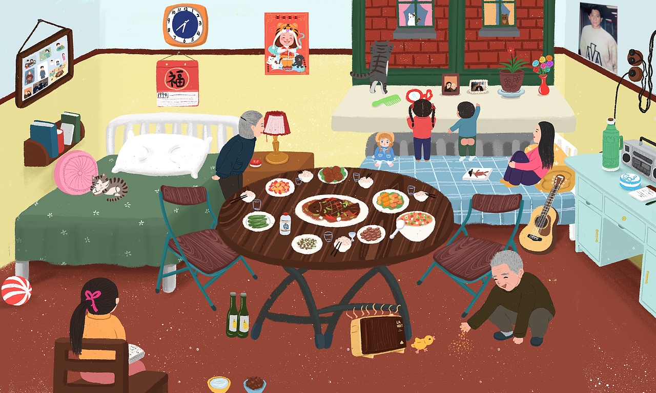 童年回憶中的姥姥家和奶奶家（圖ZMjU3NzU2MTUy） - 藝術(shù)插畫 - 站酷設(shè)計師月半鯨魚原創(chuàng)素材 - 站酷ZCOOL