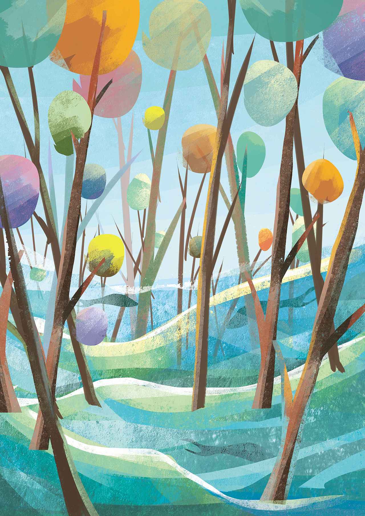 《精灵夜雨》插画（图ZMjAwNzUwMzI0） - 绘本 - 站酷设计师菊子juzi原创素材 - 站酷ZCOOL