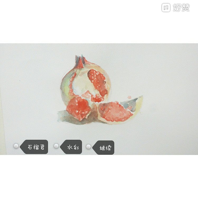 石榴（图ZMzg3OTk1MzI=） - 绘画 - 站酷设计师雪猫手绘原创素材 - 站酷ZCOOL
