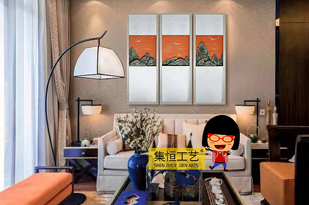 深圳集恒工艺实物画厂家 许小姐  实物画、装饰画、装置画、酒店设计.挂画.
.