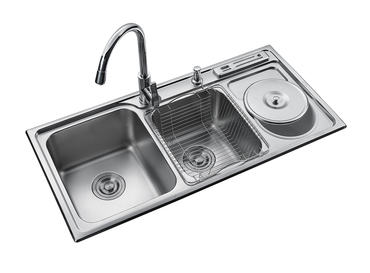 水槽 洗手盆 金属 五金质感白底拍摄