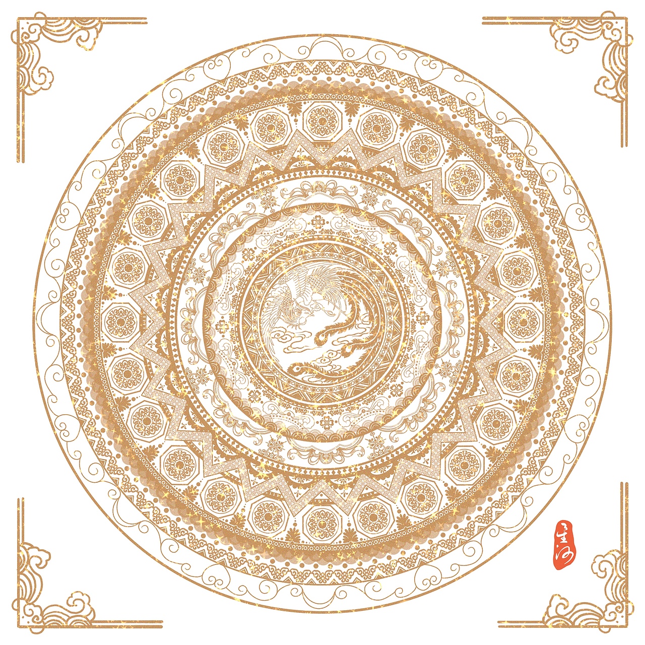 个人原创圆形中国传统纹样
