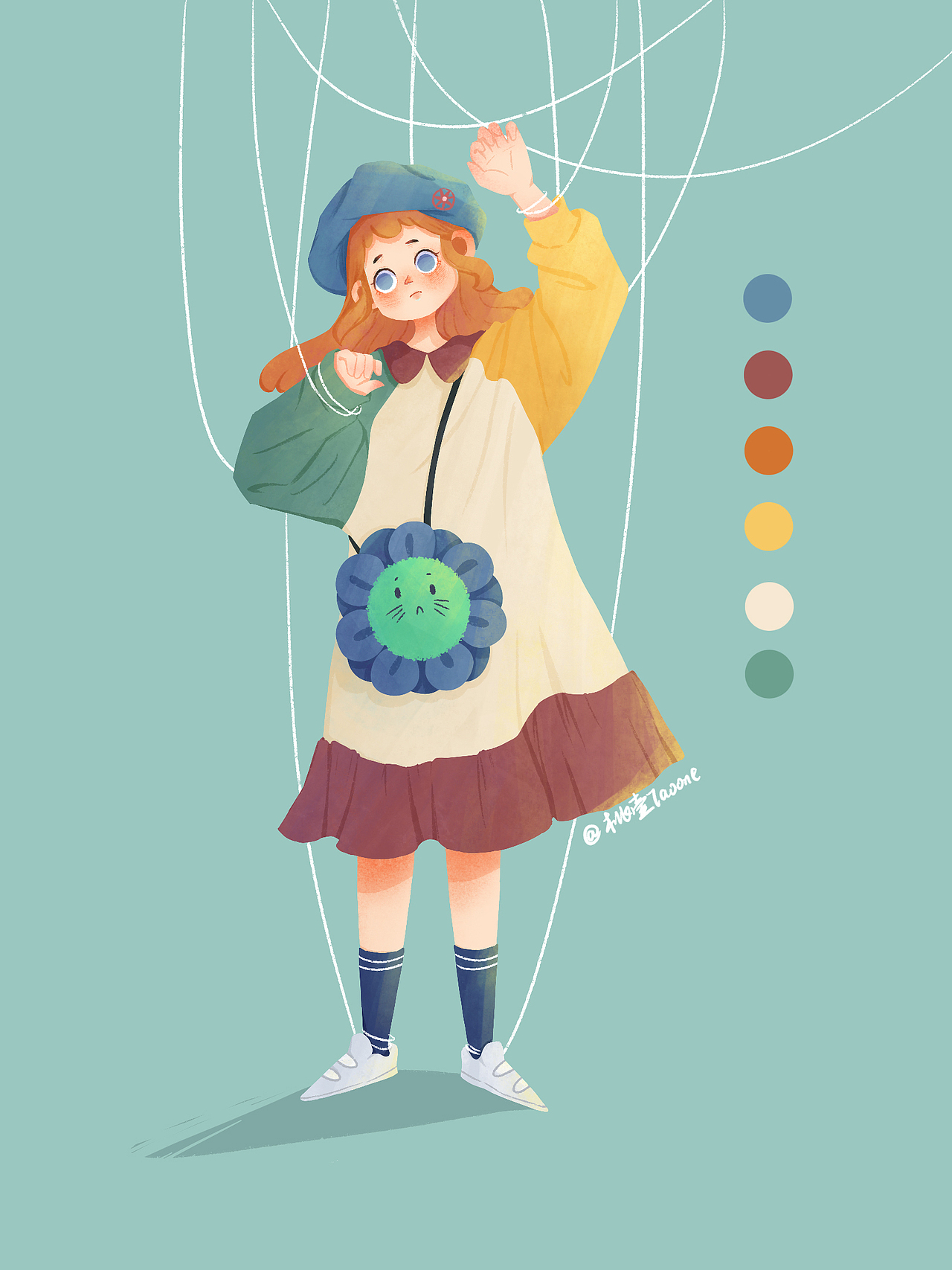 人物插画练习（图ZMjg4MTA3NDg0） - 儿童插画 - 站酷设计师桃壹TY原创素材 - 站酷ZCOOL