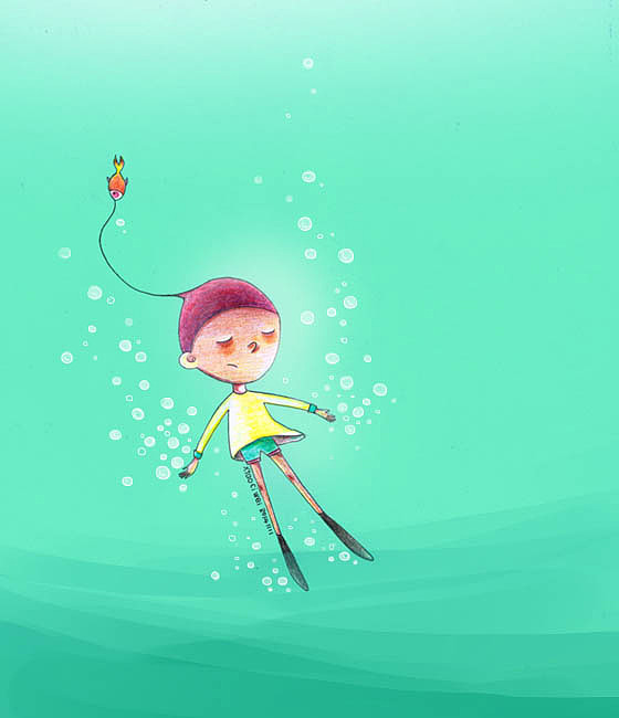 从梦中醒来,我觉得自己距离大海咫尺,因为心里永远有一片蓝色的海。