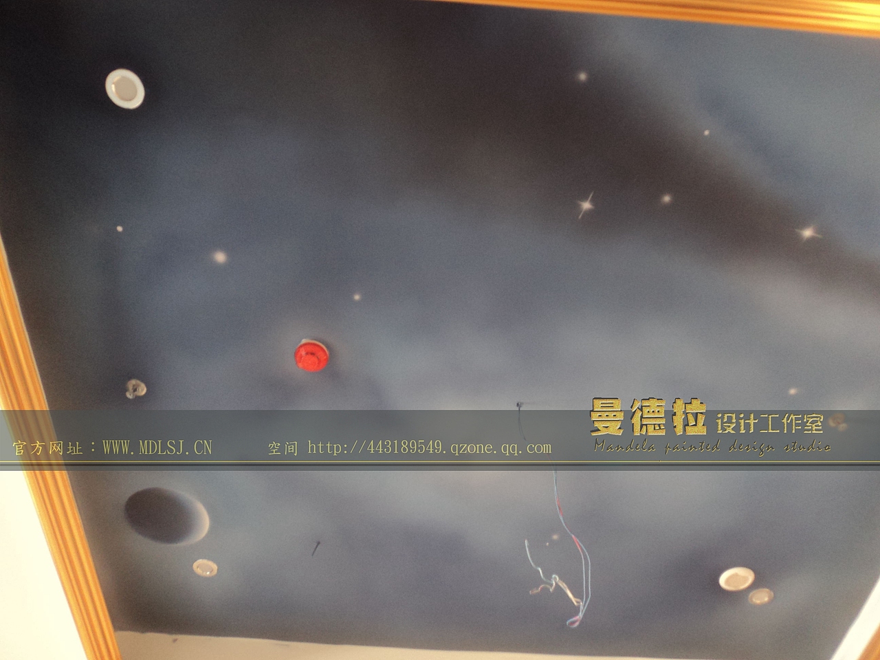 曼德拉彩绘设计 万州休闲度假酒店天顶星空绘画